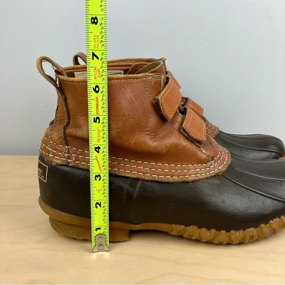 Vintage L.L. Bean Men’s Size 8.0 M Duck Boots Brown Leather Straps Hunting Shoe